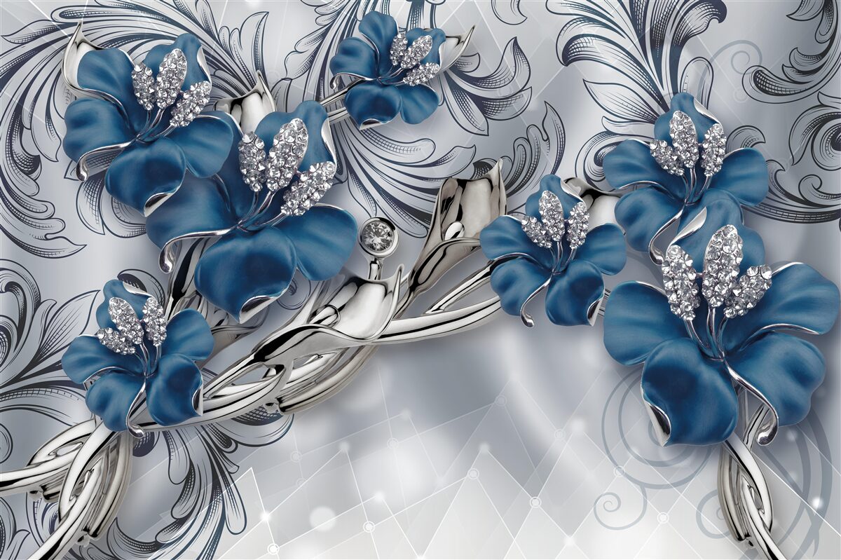 Fotobehang twee blauwe knoppen