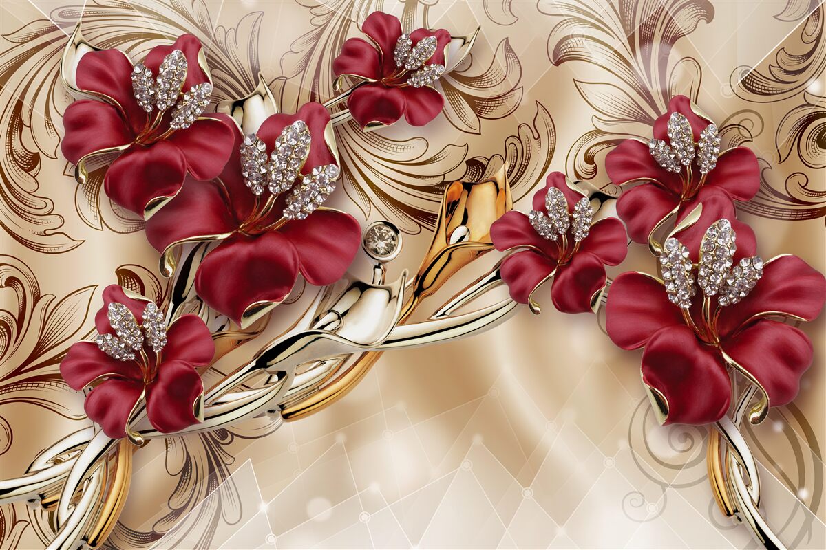 Fotobehang kastanjebruine lelies