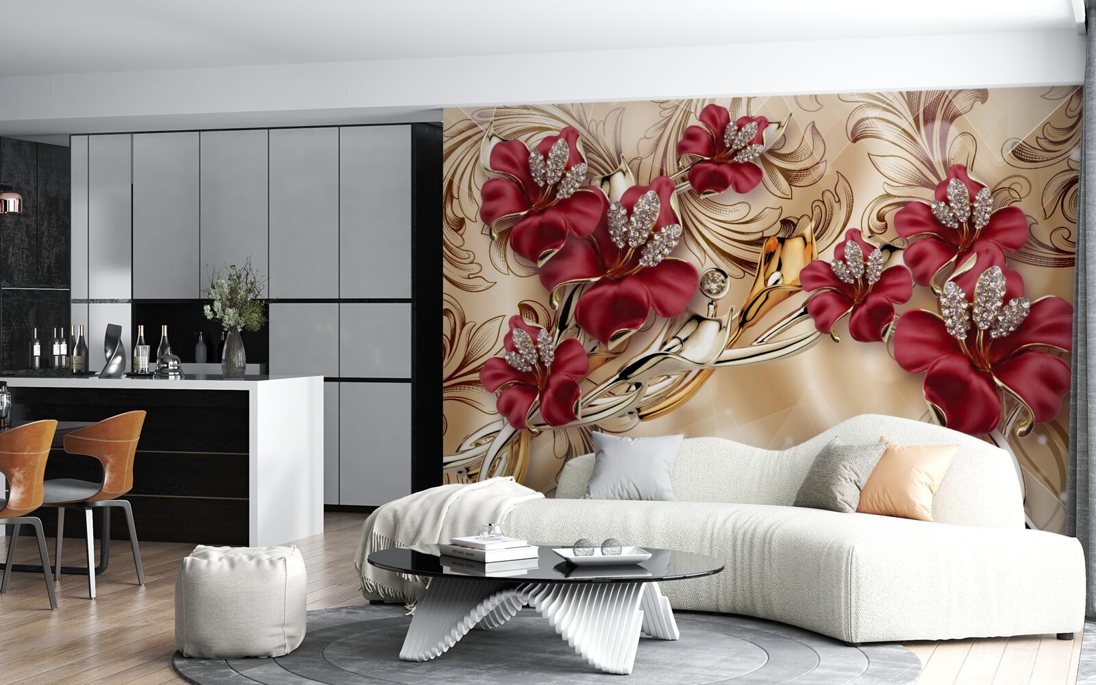 Fotobehang kastanjebruine lelies