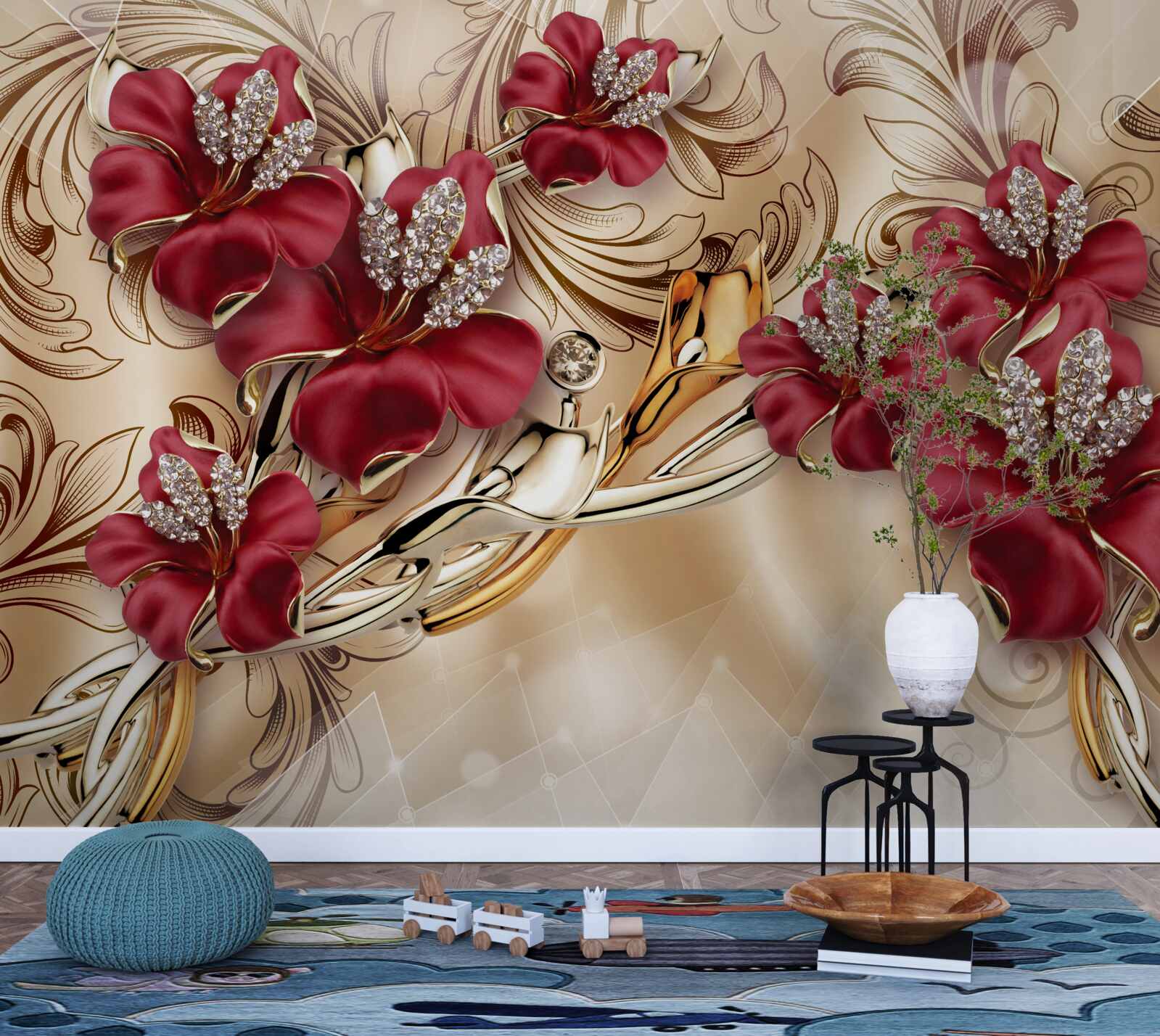 Fotobehang kastanjebruine lelies