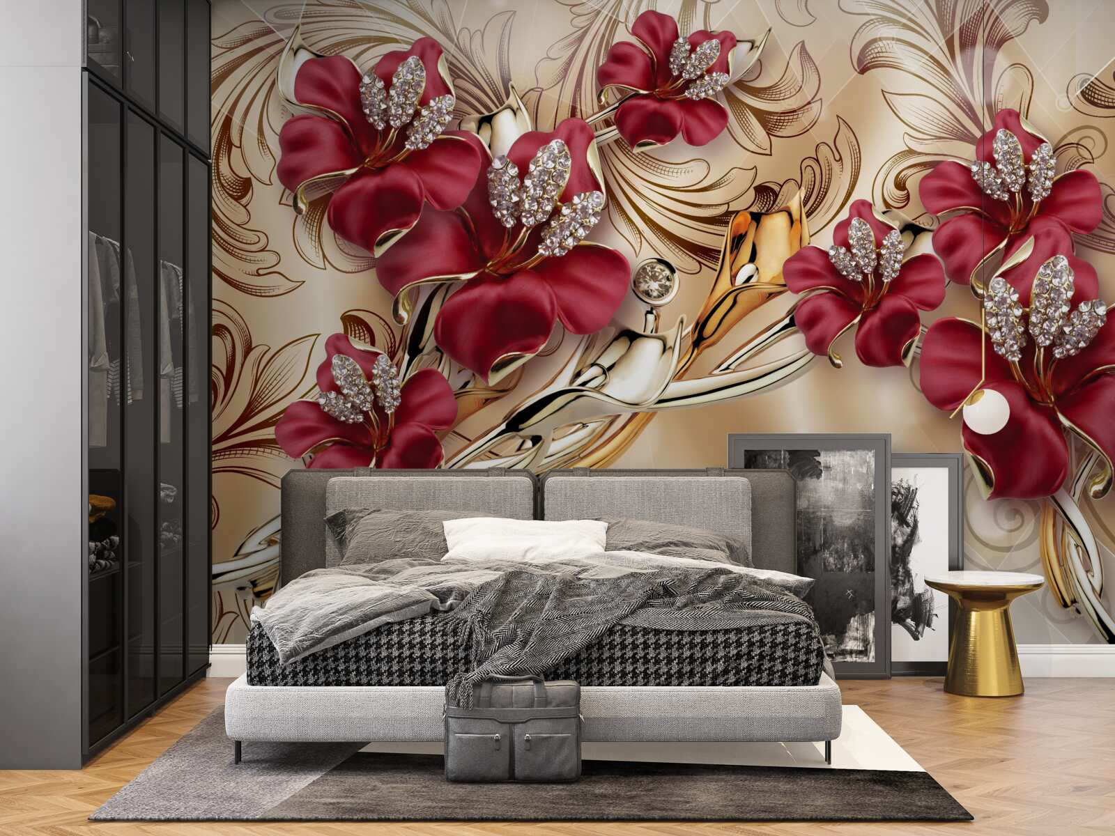 Fotobehang kastanjebruine lelies