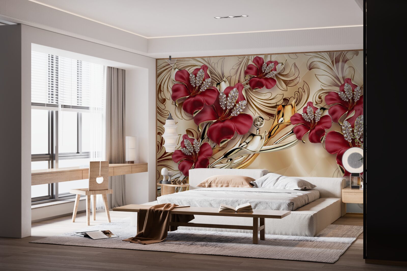 Fotobehang kastanjebruine lelies