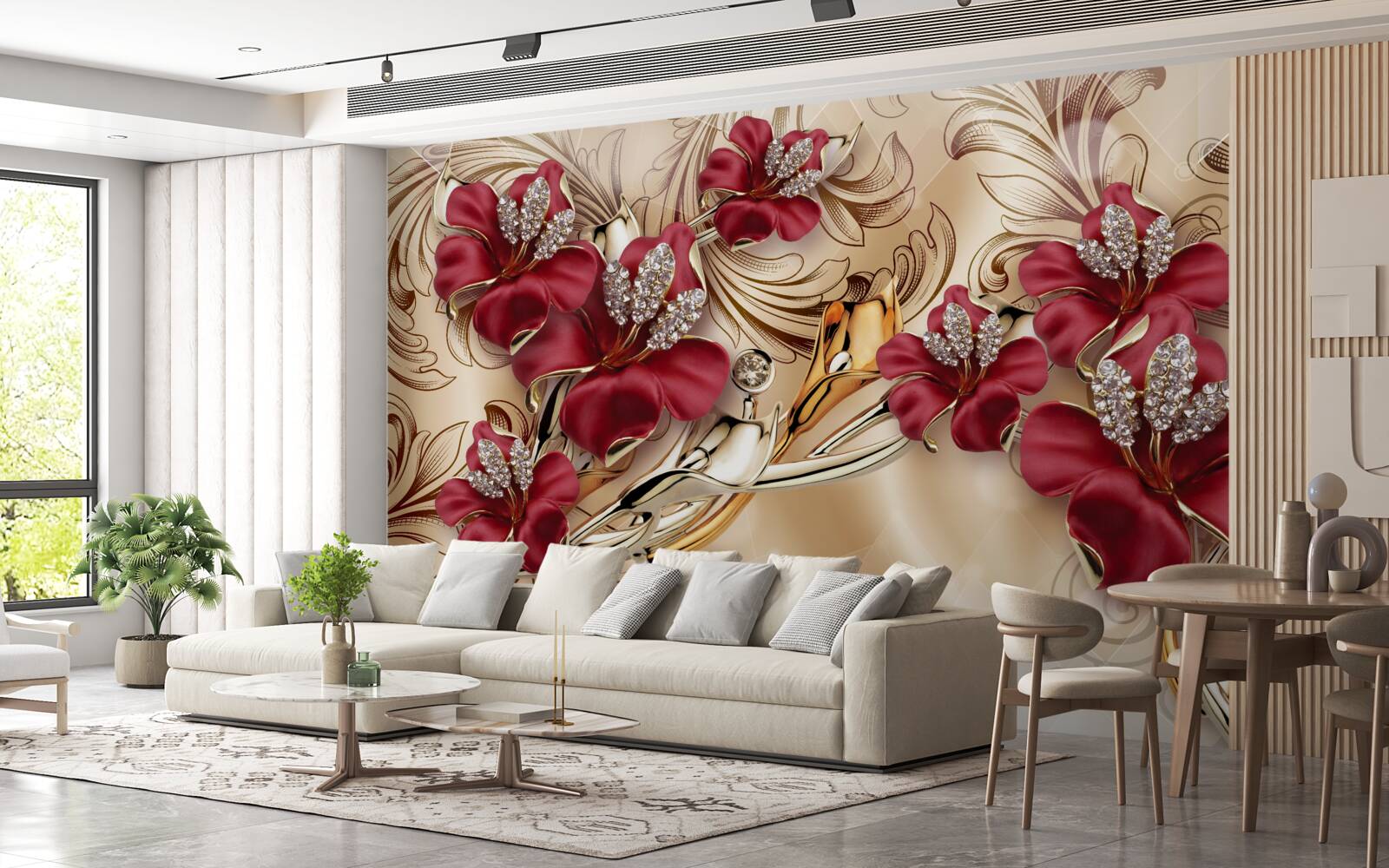 Fotobehang kastanjebruine lelies