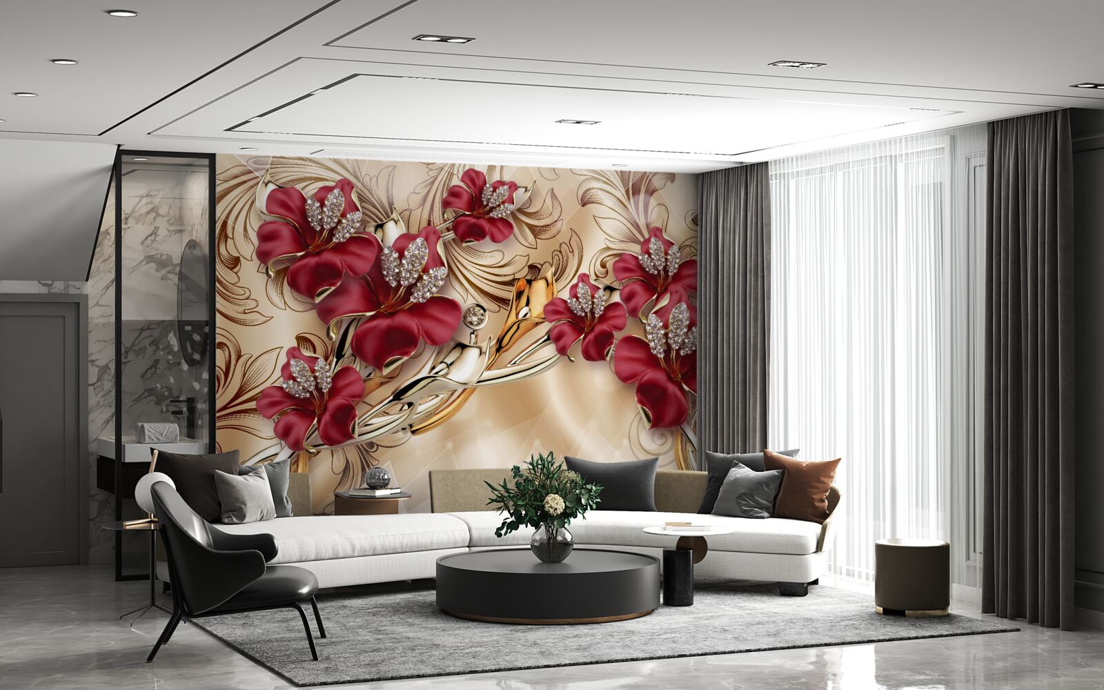 Fotobehang kastanjebruine lelies