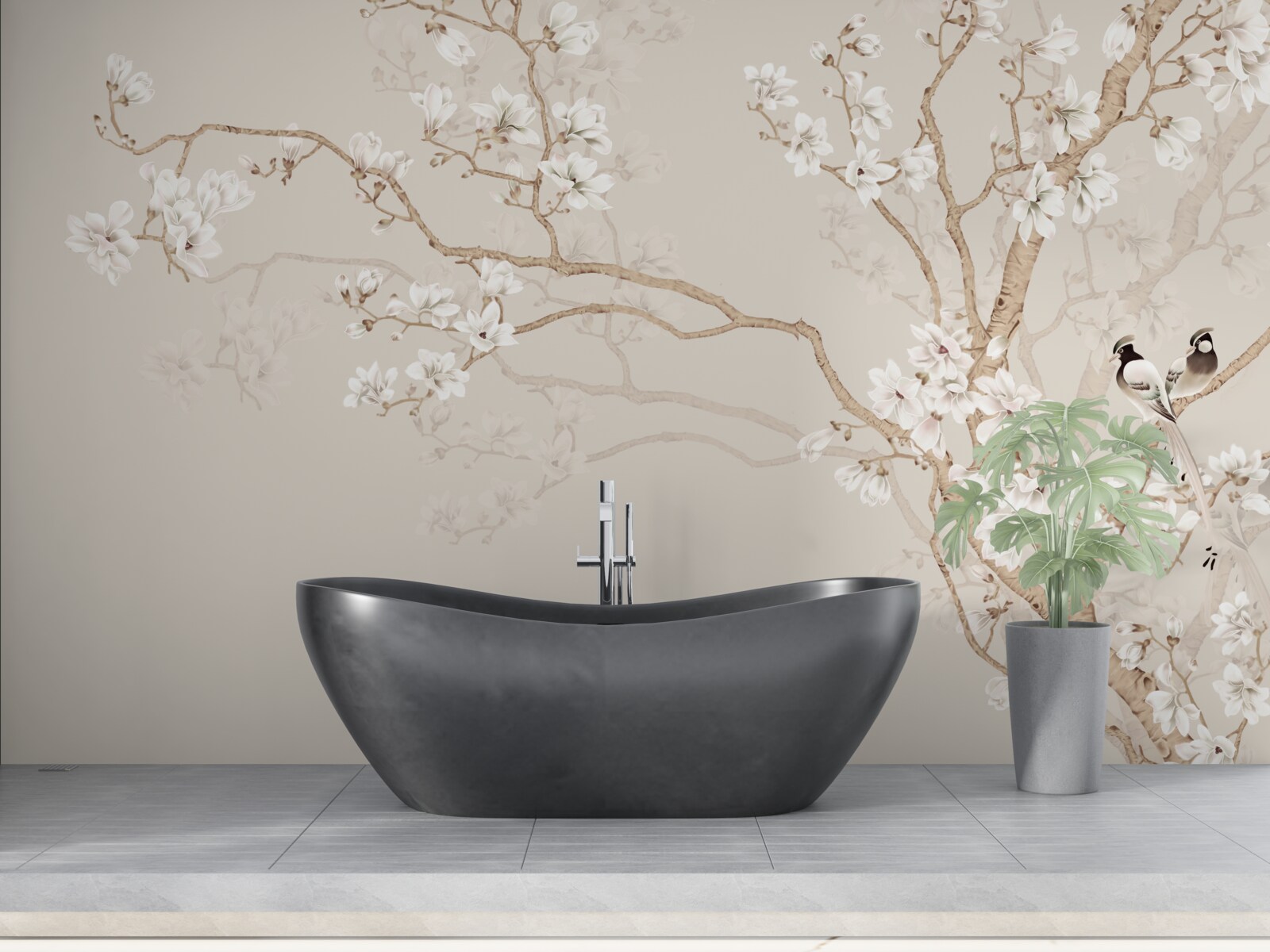 Fotobehang behang met een afbeelding van een kersenboom