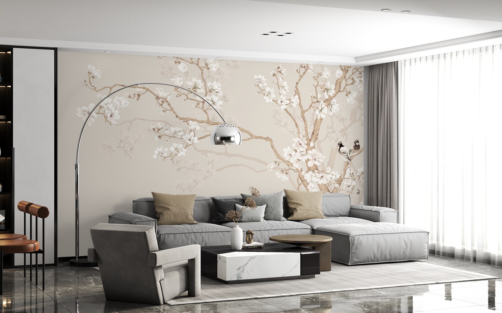 Fotobehang behang met een afbeelding van een kersenboom