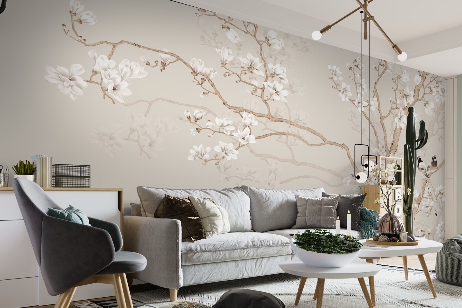 Fotobehang behang met een afbeelding van een kersenboom