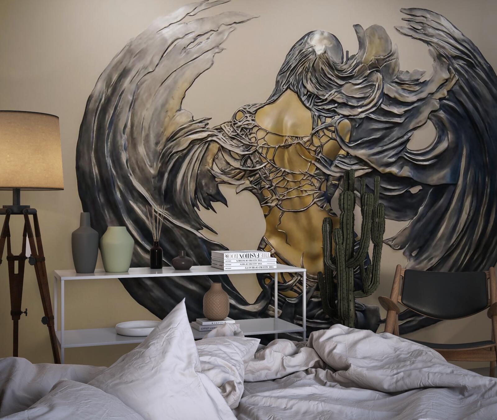 Fotobehang serafijnen op de muur