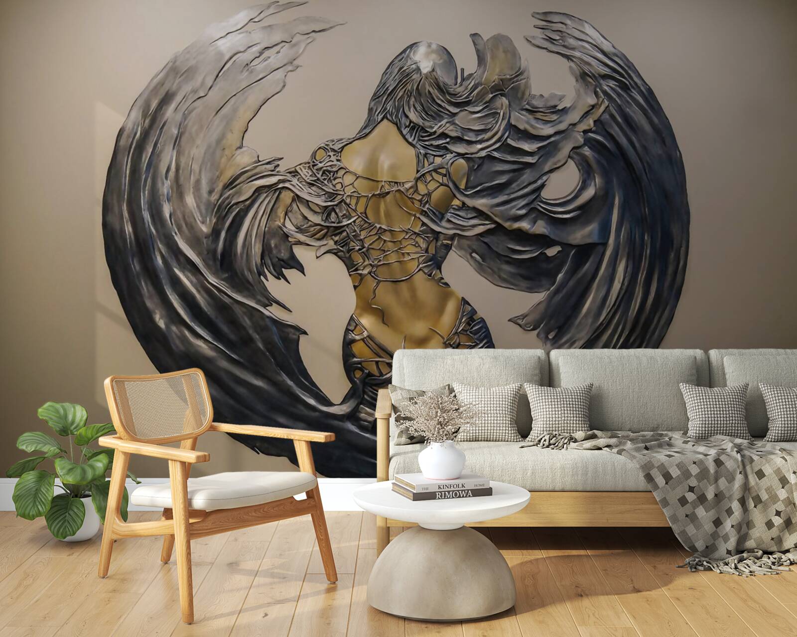 Fotobehang serafijnen op de muur