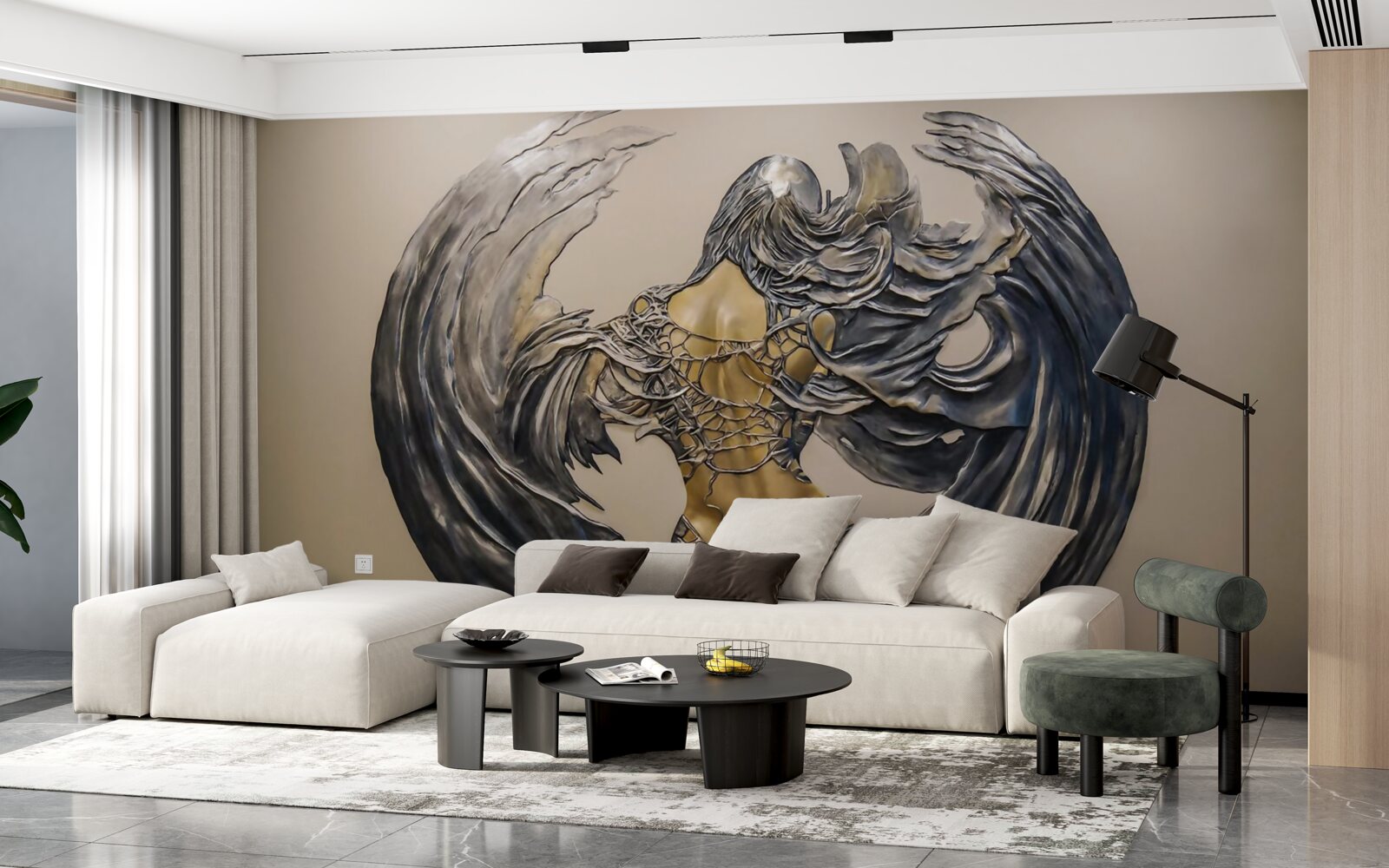 Fotobehang serafijnen op de muur