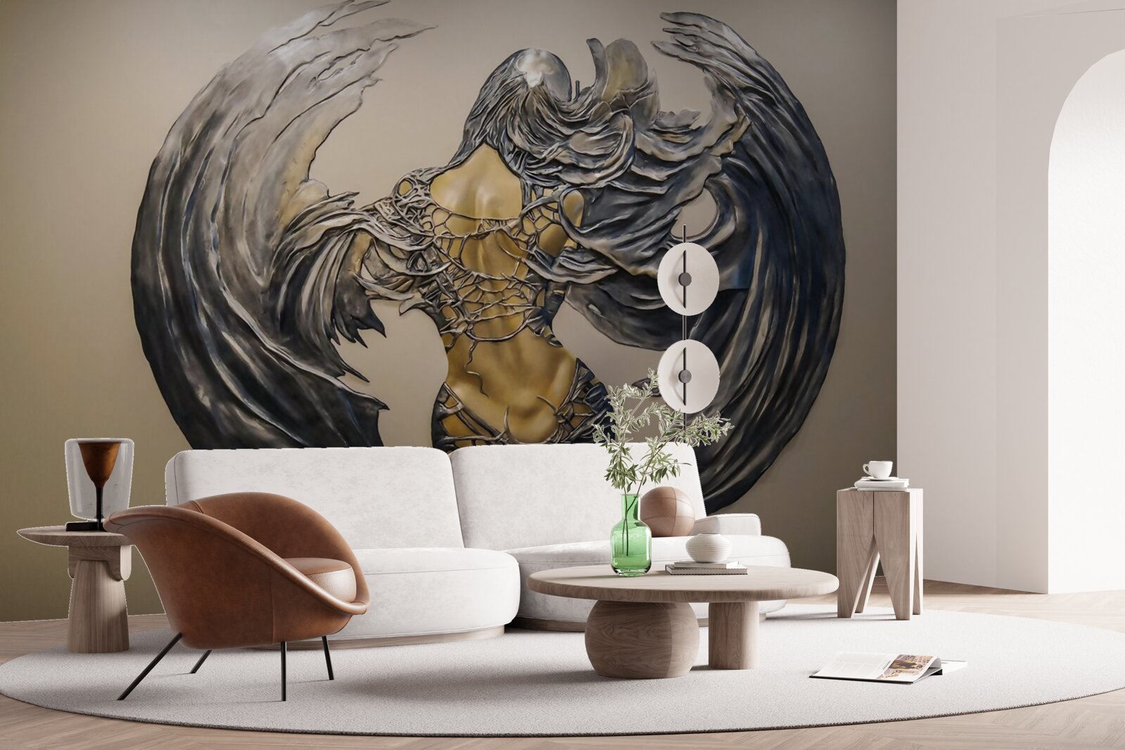 Fotobehang serafijnen op de muur