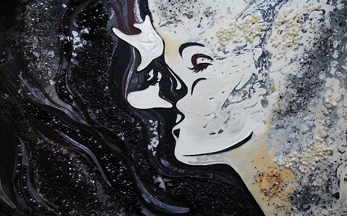 Fotobehang een kus van passie op de muur