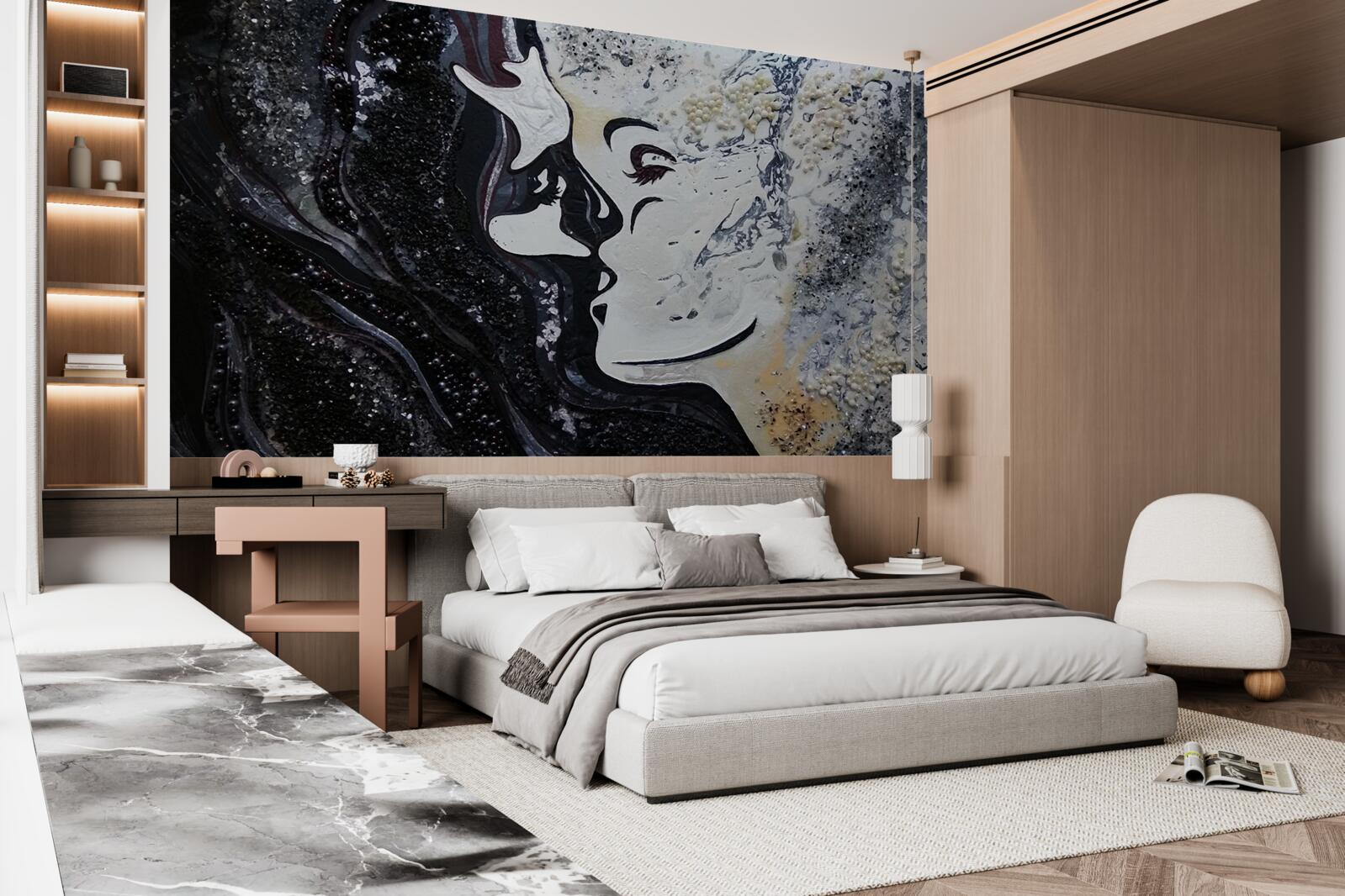 Fotobehang een kus van passie op de muur