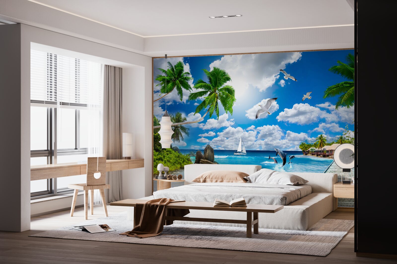 Fotobehang een stukje hemel aan de muur