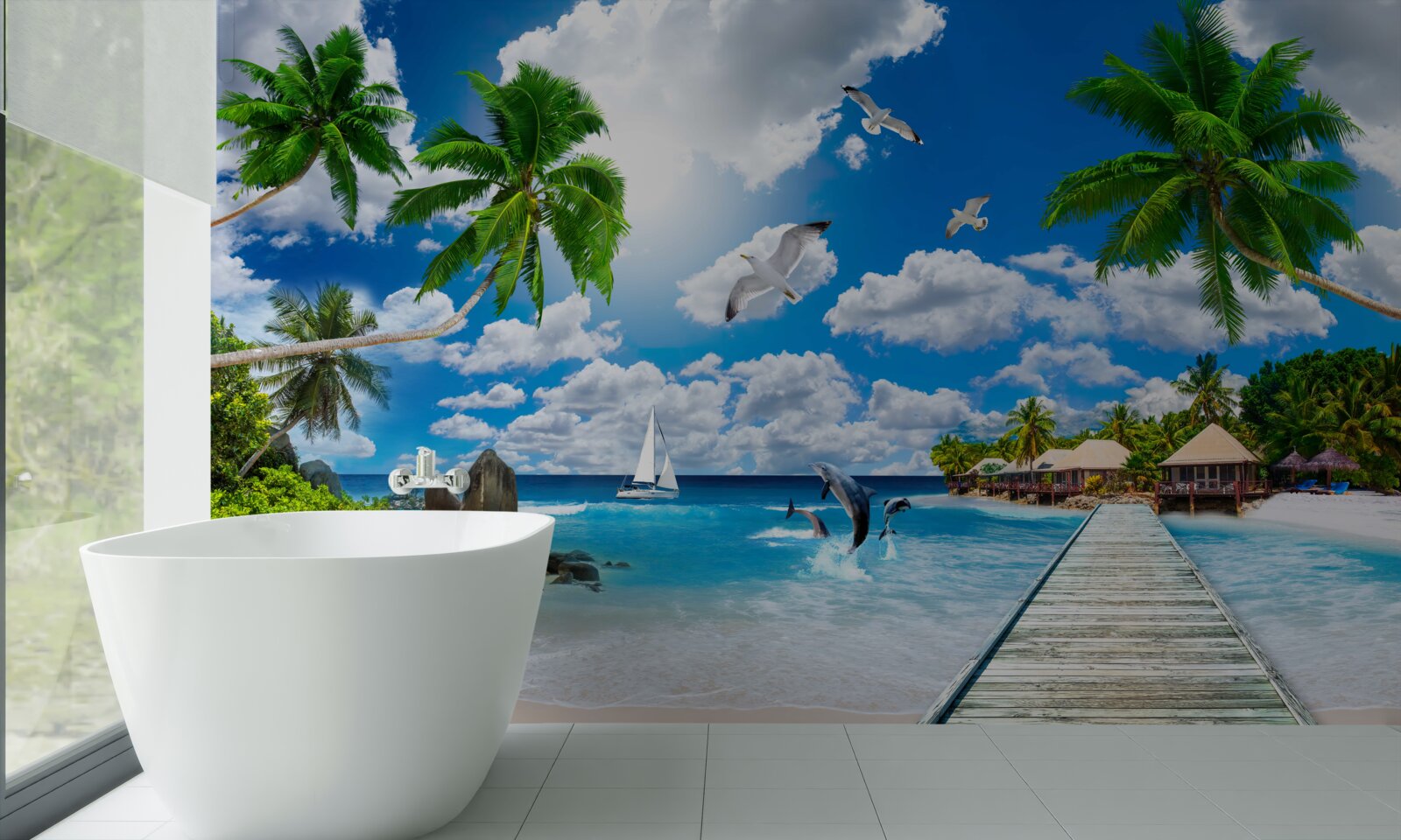 Fotobehang een stukje hemel aan de muur