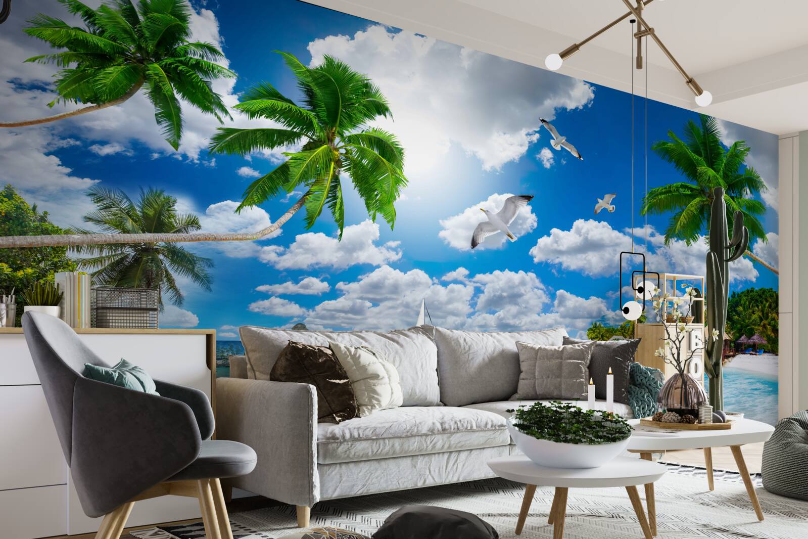 Fotobehang een stukje hemel aan de muur