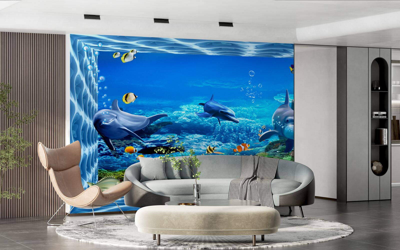 Fotobehang dolfijnen in een waterdierentuin