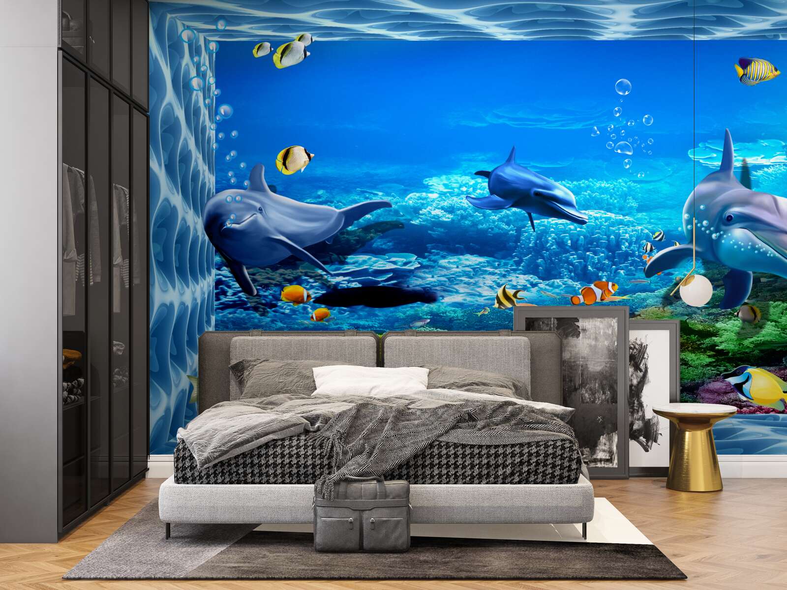 Fotobehang dolfijnen in een waterdierentuin