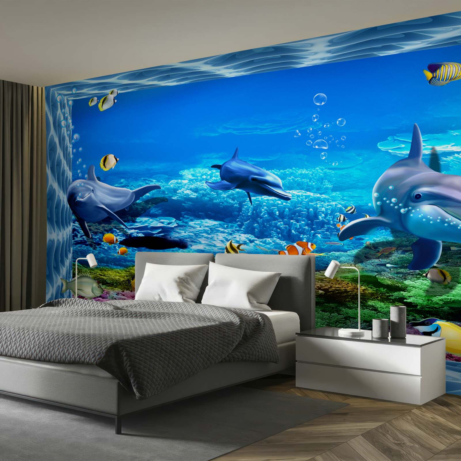 Fotobehang dolfijnen in een waterdierentuin