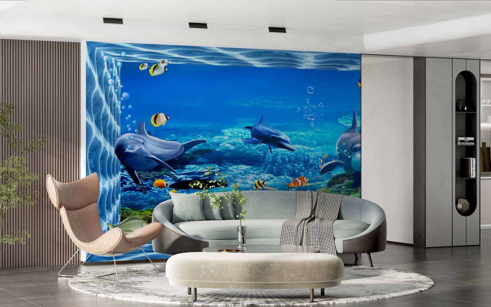 Fotobehang dolfijnen in een waterdierentuin