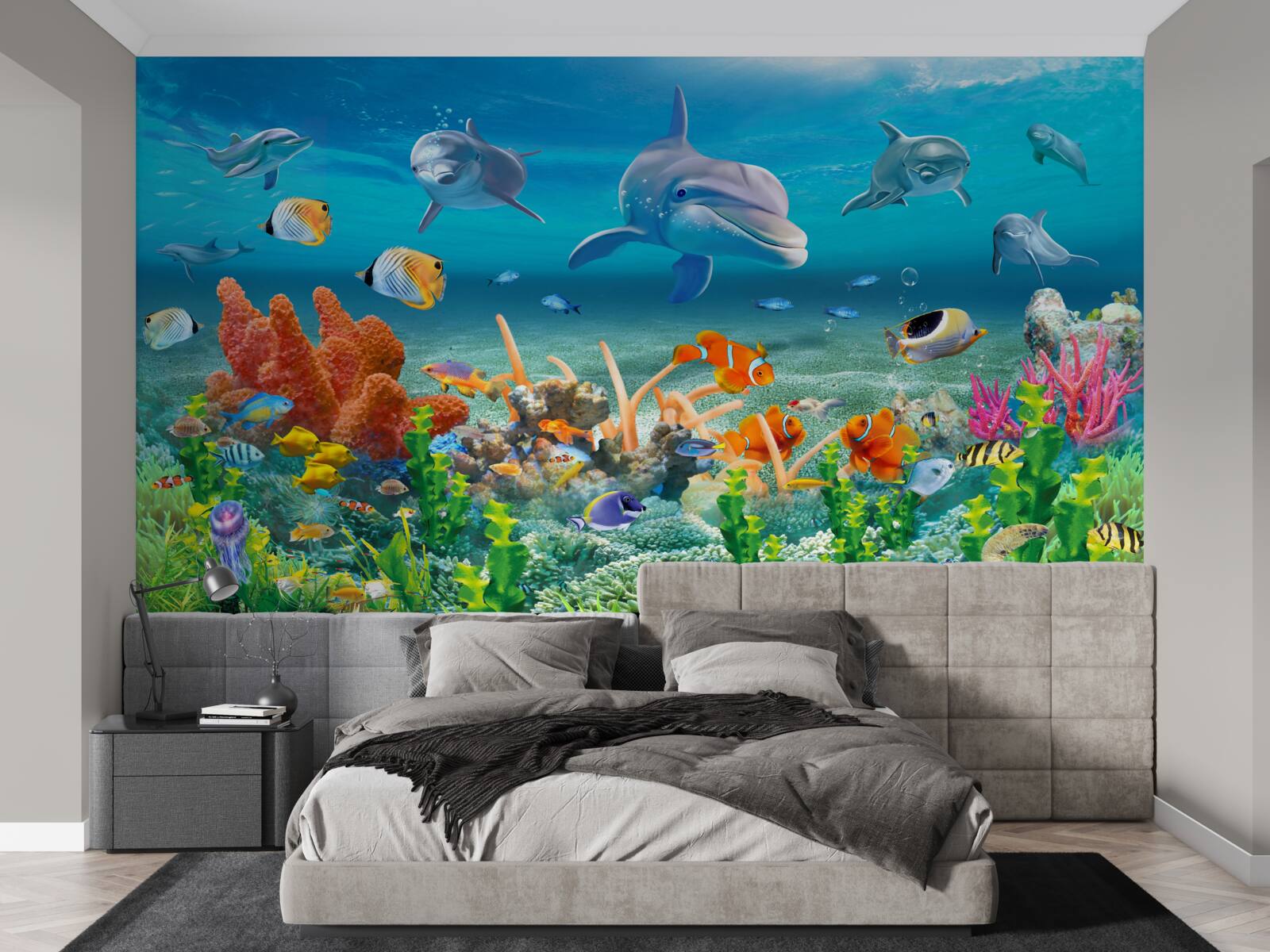Fotobehang aquarium, een aquatisch ecosysteem waarin zoet water wordt gehouden