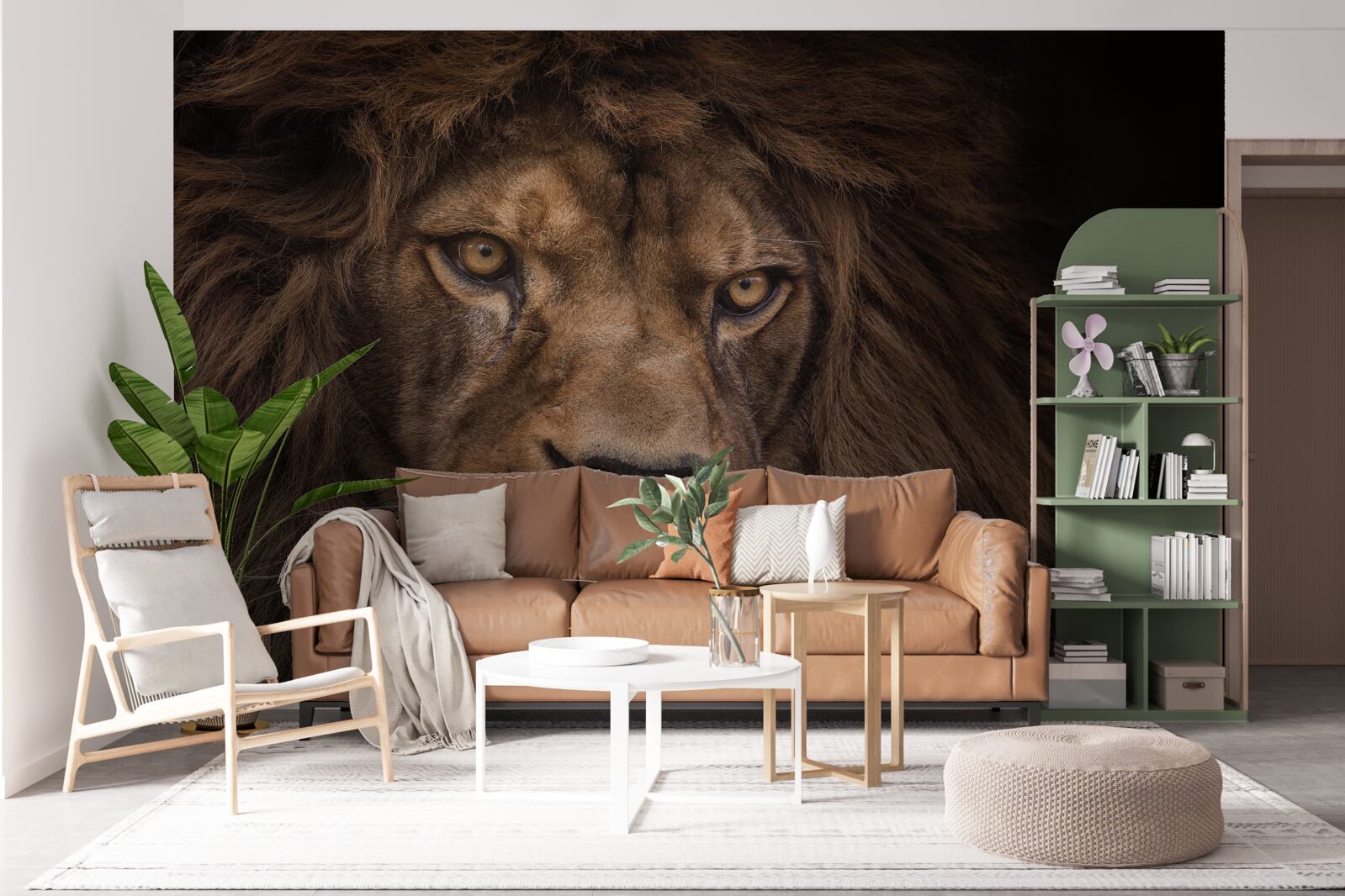 Fotobehang De muur en de leeuw