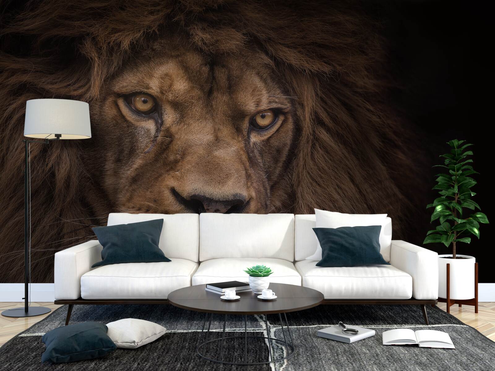 Fotobehang De muur en de leeuw