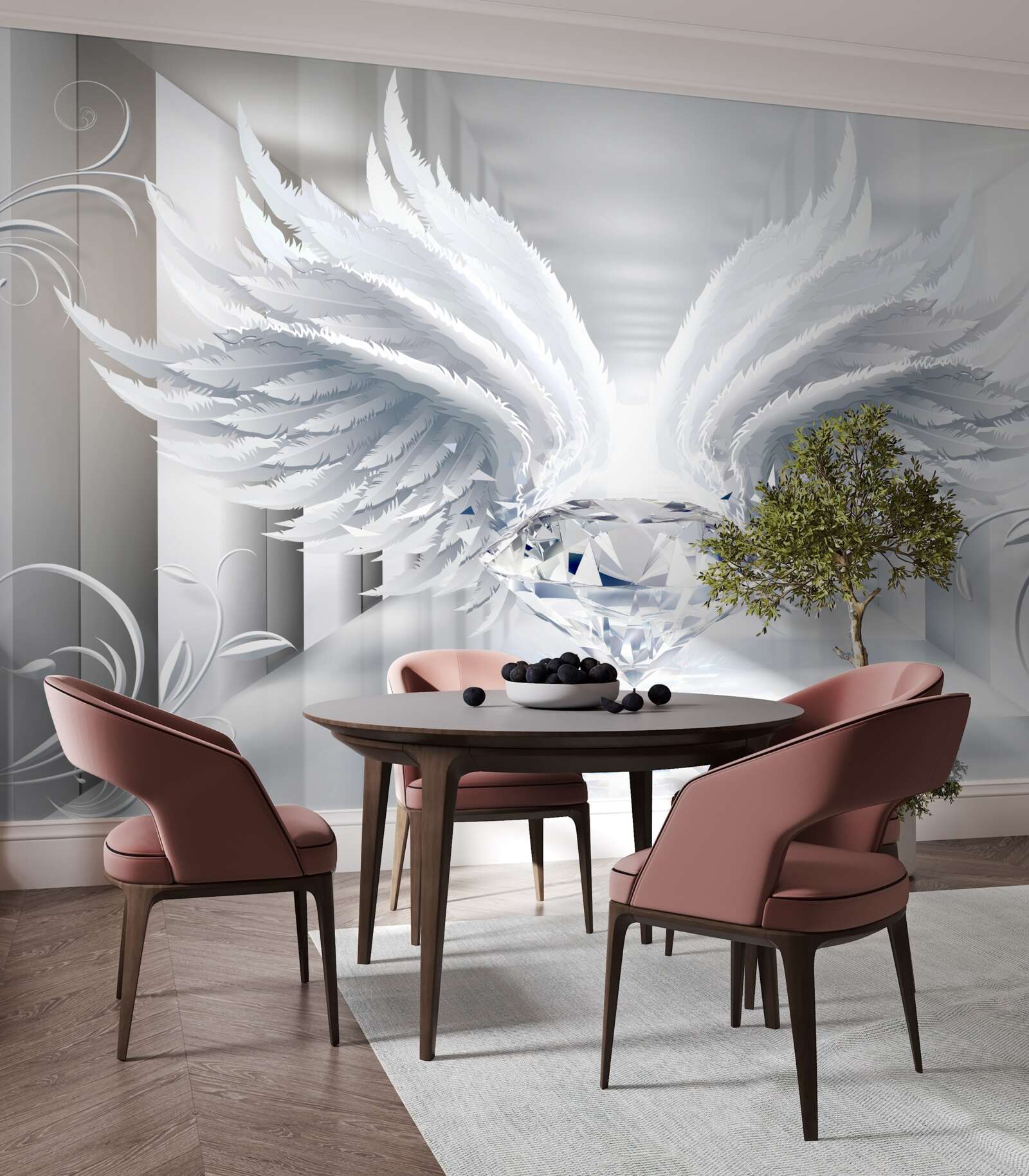 Fotobehang Muur, pen en witte kleur