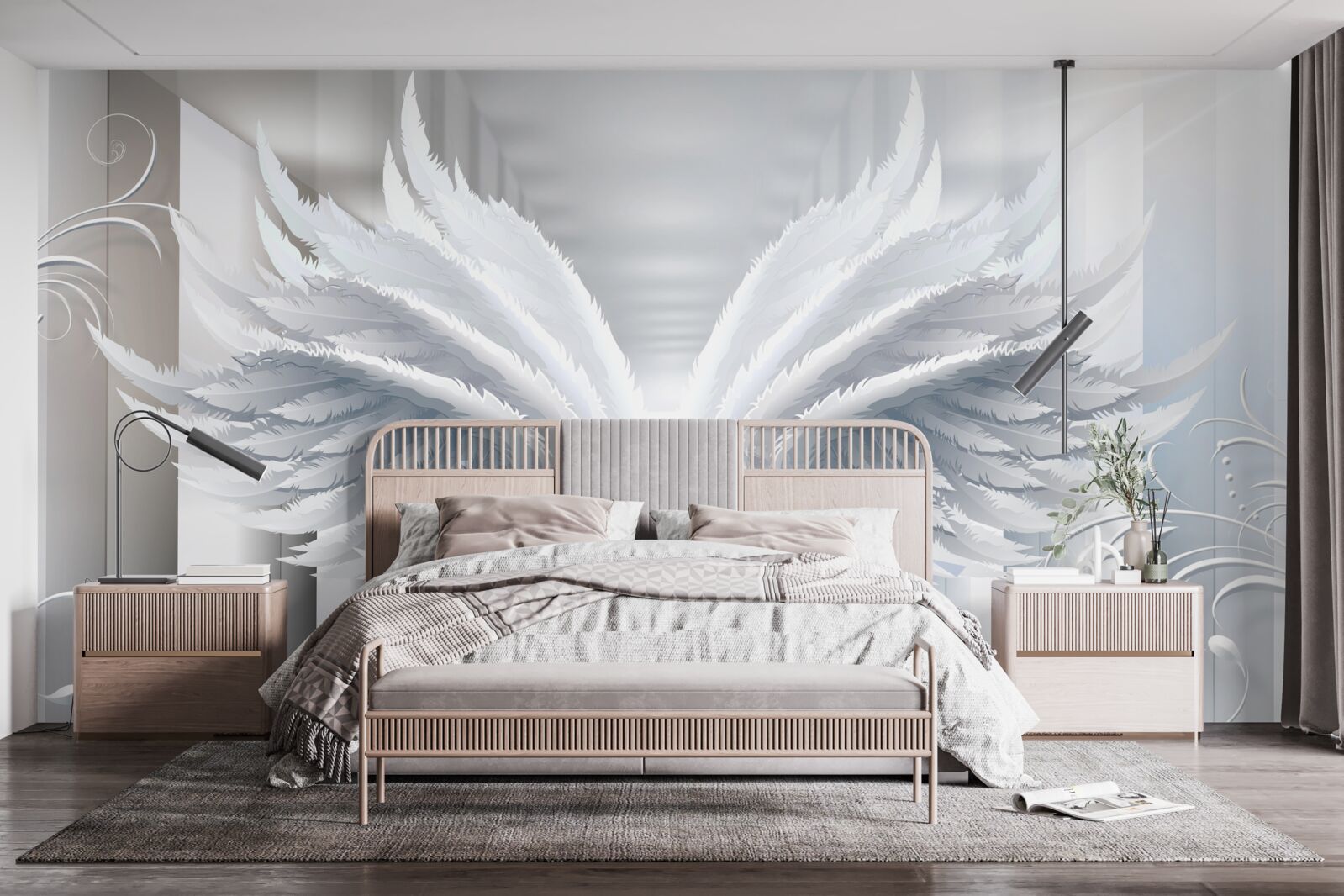 Fotobehang Muur, pen en witte kleur