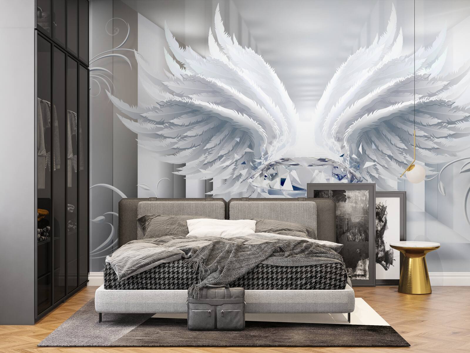 Fotobehang Muur, pen en witte kleur