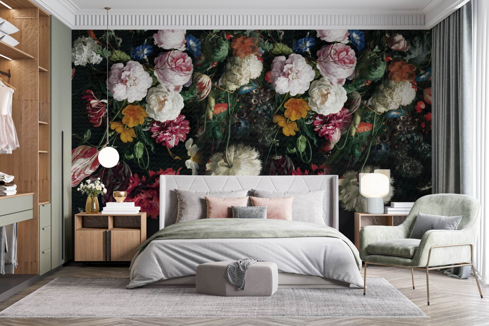 Fotobehang afgeknotte knoppen, plantkunde en hedendaagse creativiteit