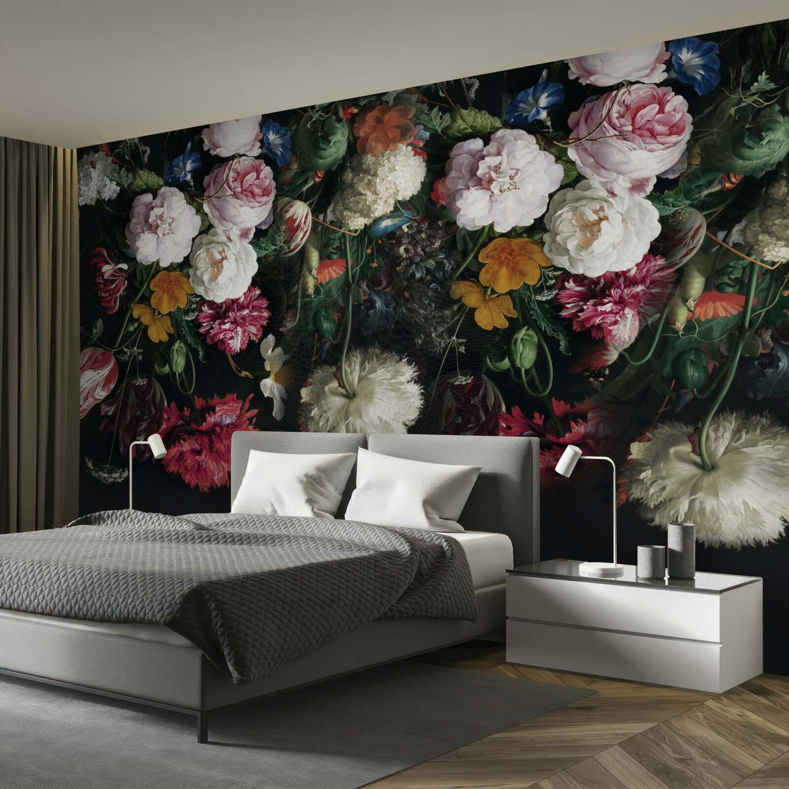 Fotobehang afgeknotte knoppen, plantkunde en hedendaagse creativiteit