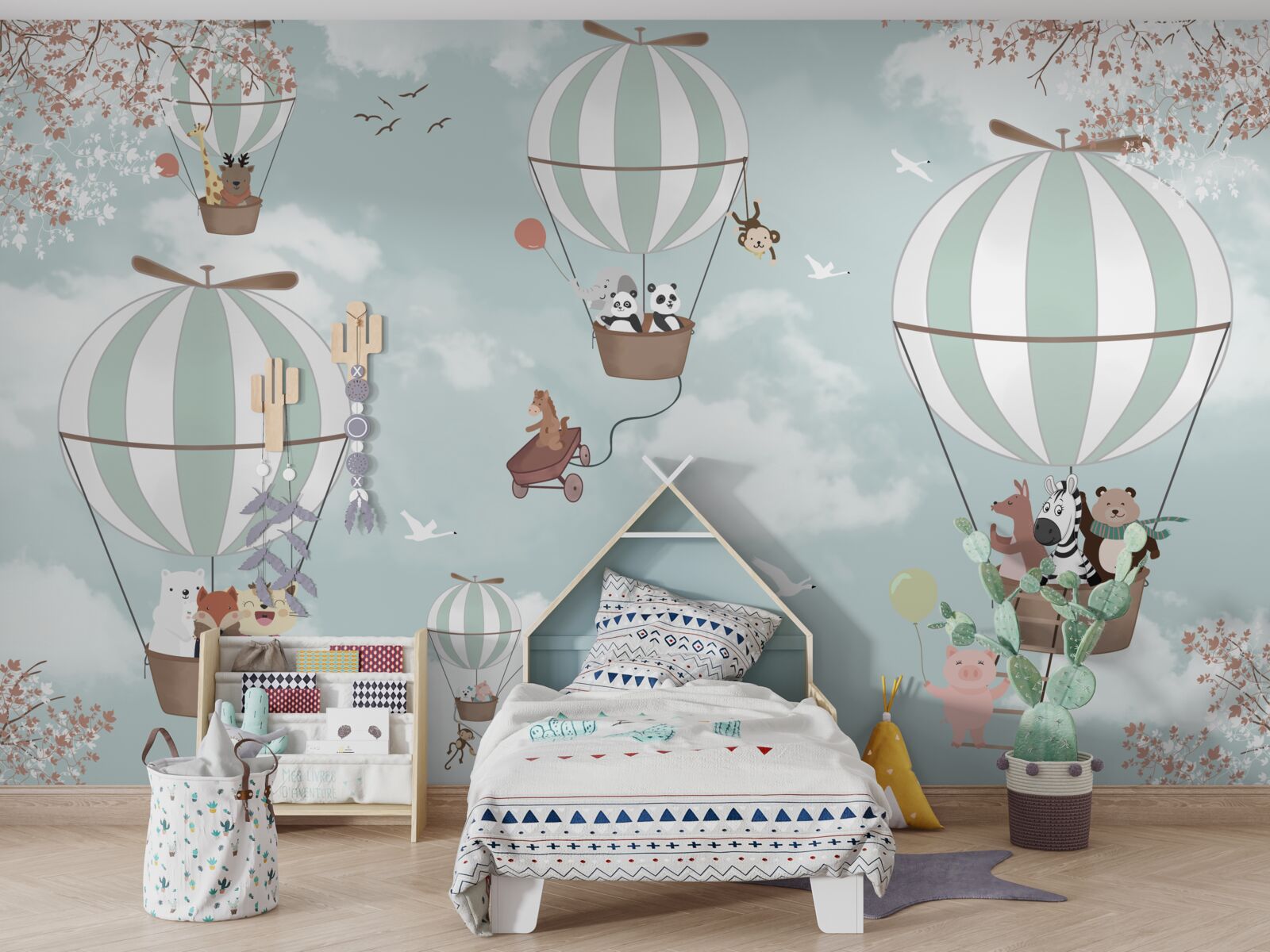 Fotobehang product, illustratie en ballon