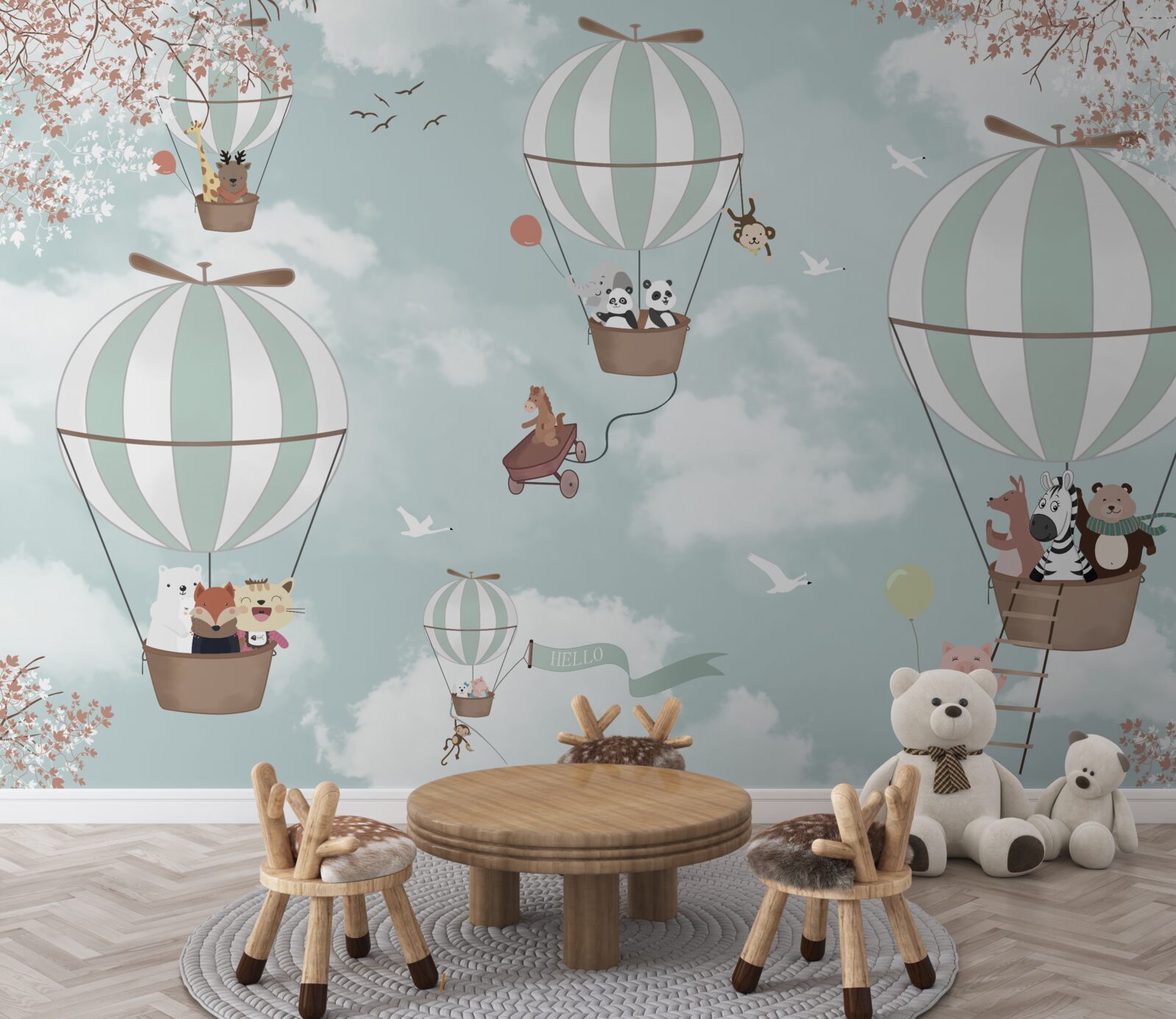 Fotobehang product, illustratie en ballon