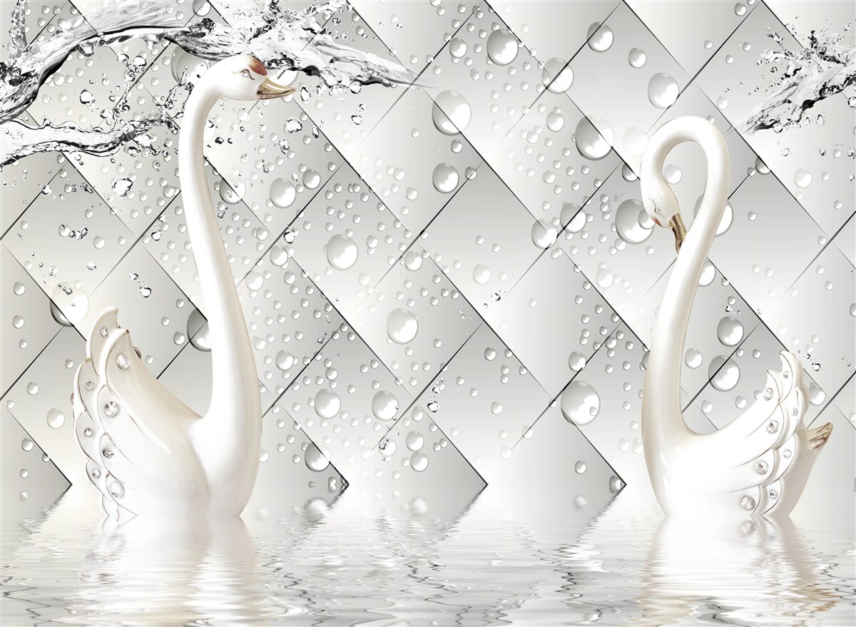 Fotobehang witte muur en behang