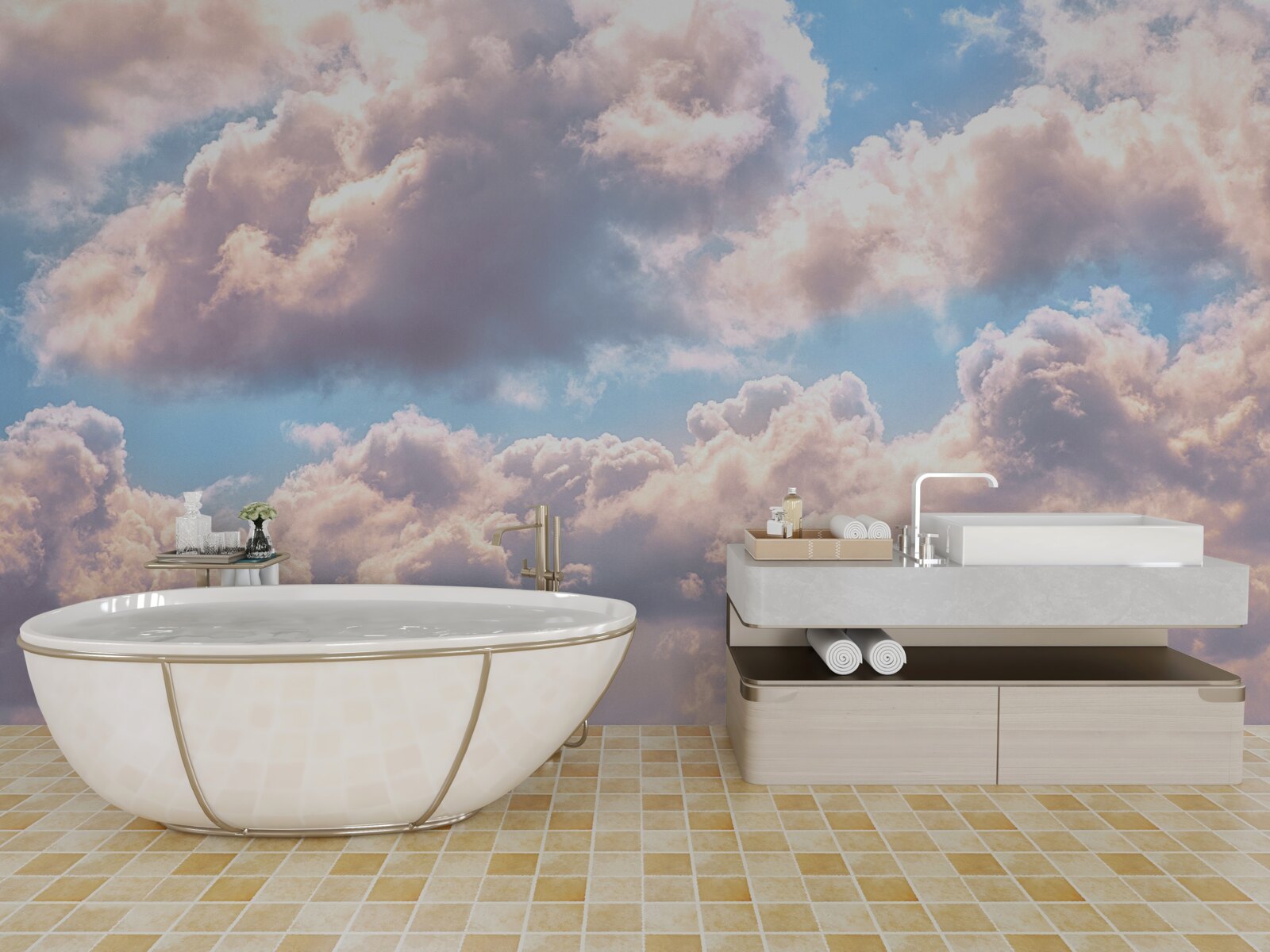 Fotobehang dag, lucht en wolken