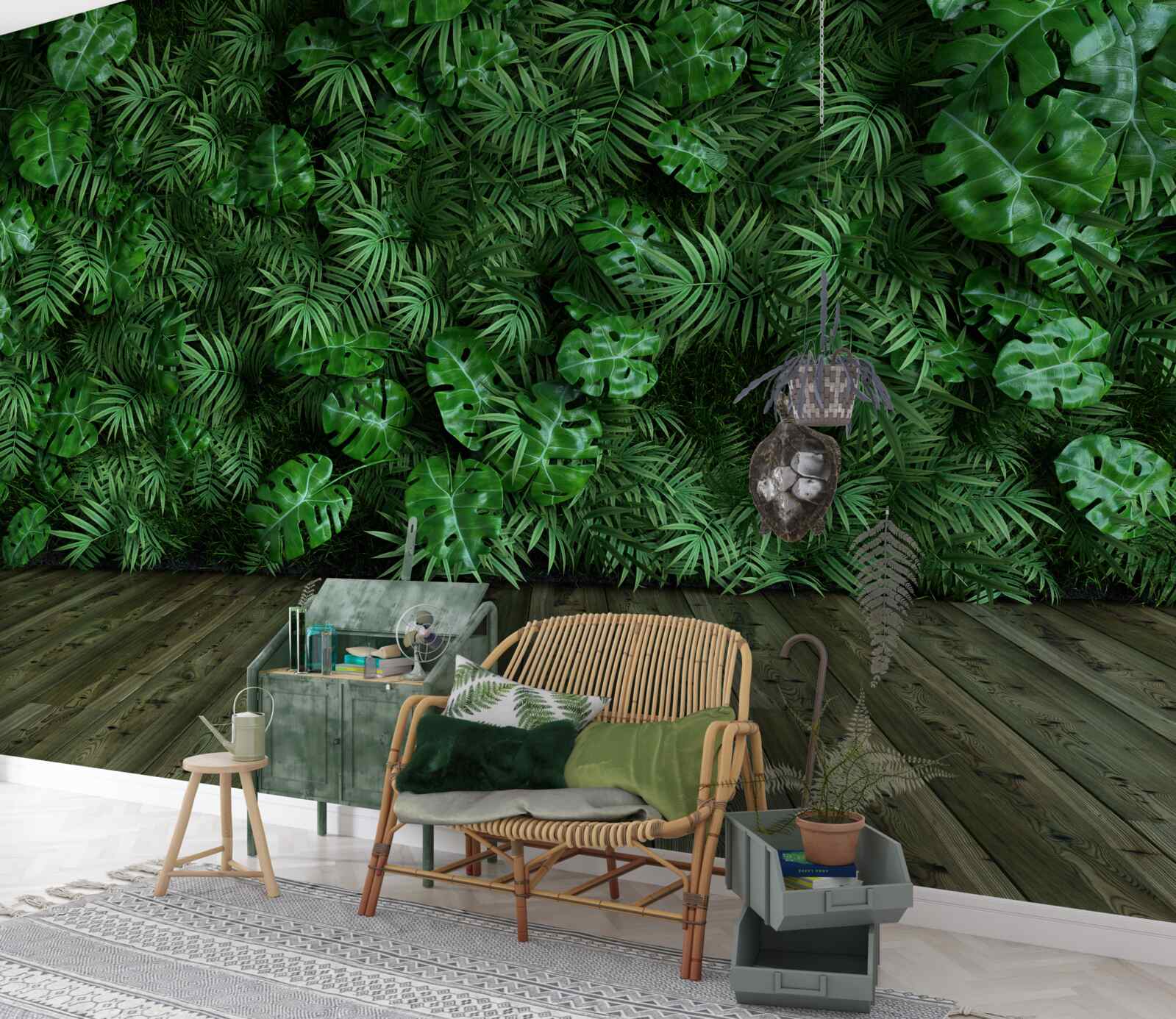 Fotobehang groen, planten en bladeren