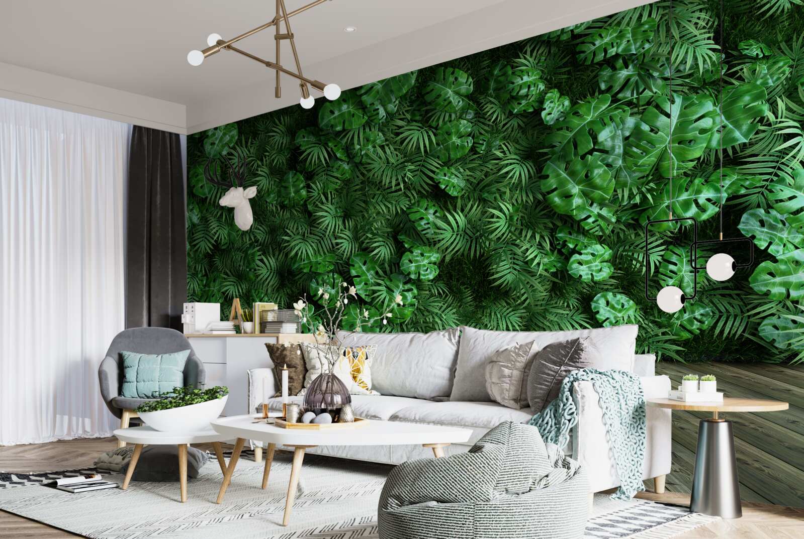 Fotobehang groen, planten en bladeren