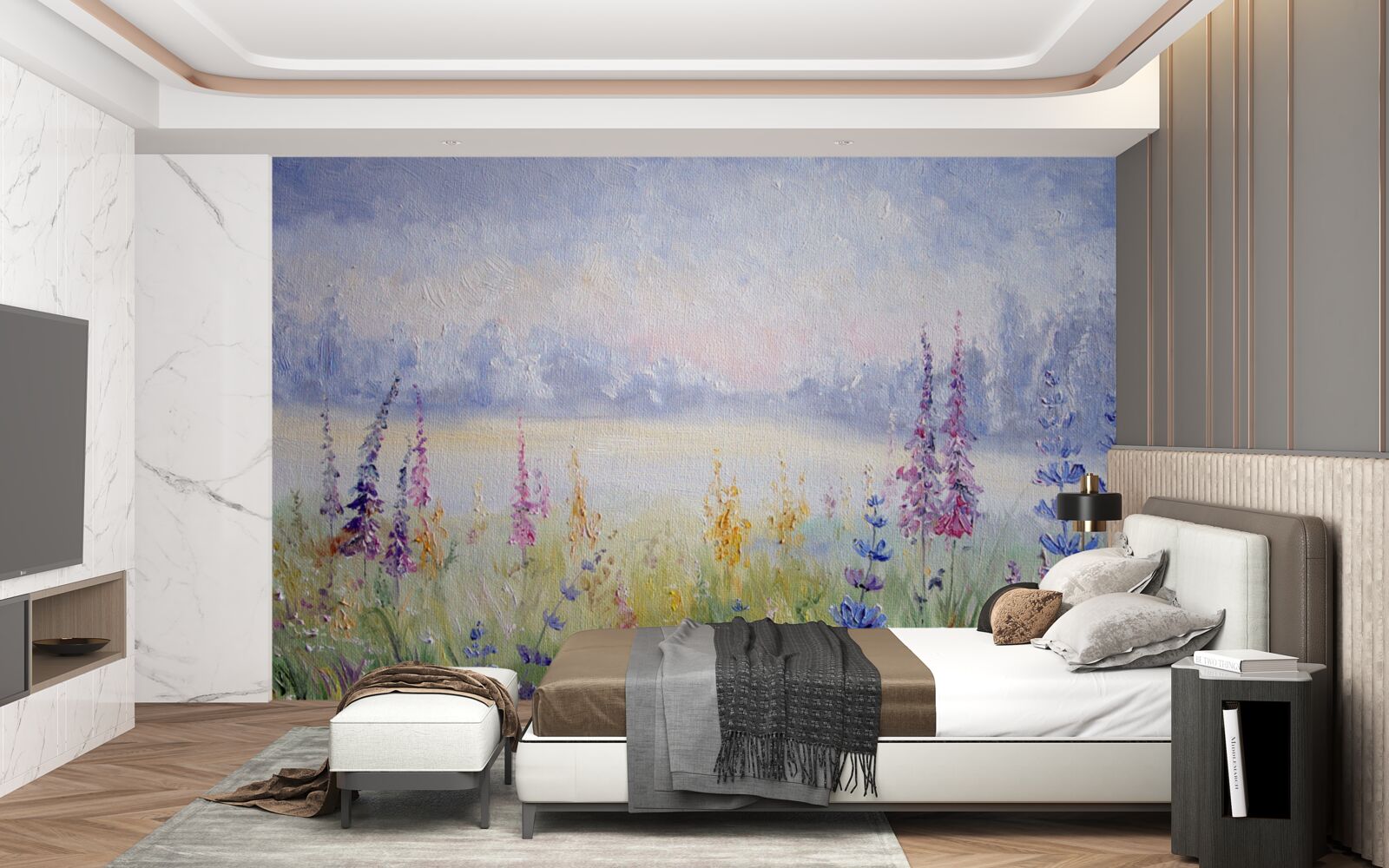 Fotobehang lavendelveld