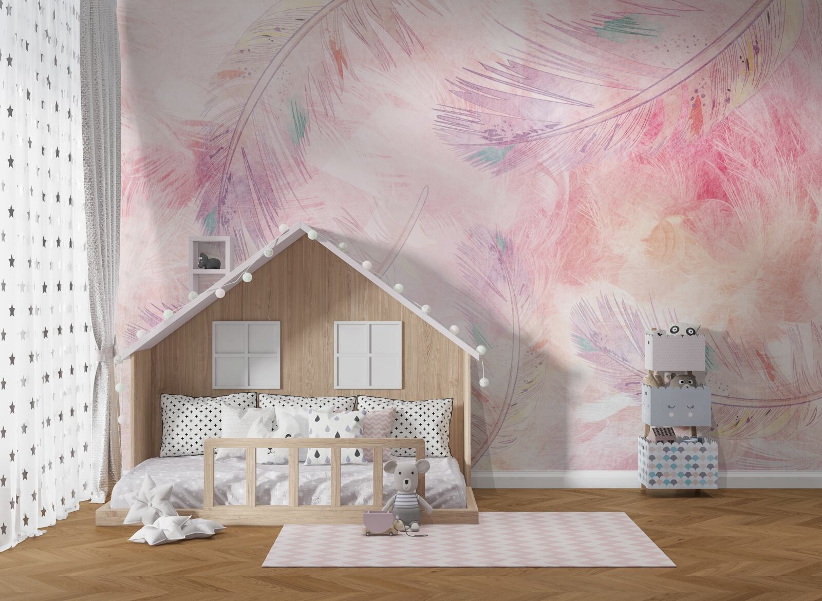 Fotobehang vaag zichtbare veren