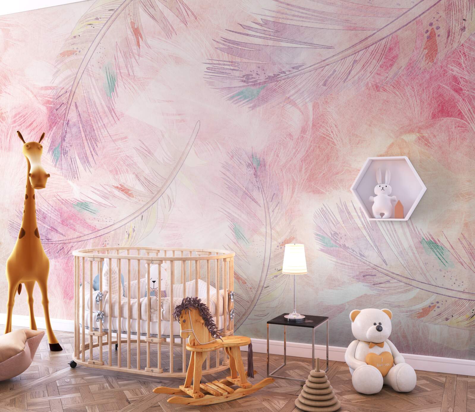 Fotobehang vaag zichtbare veren