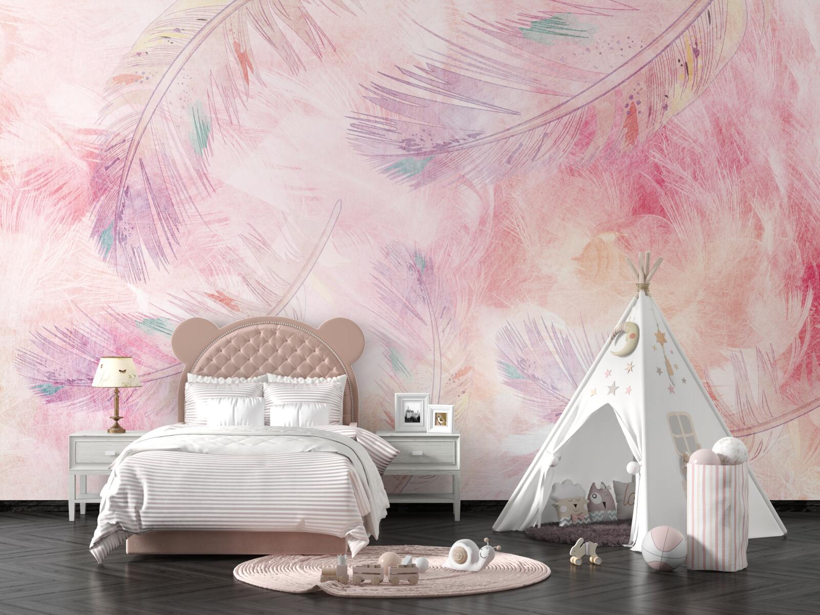 Fotobehang vaag zichtbare veren