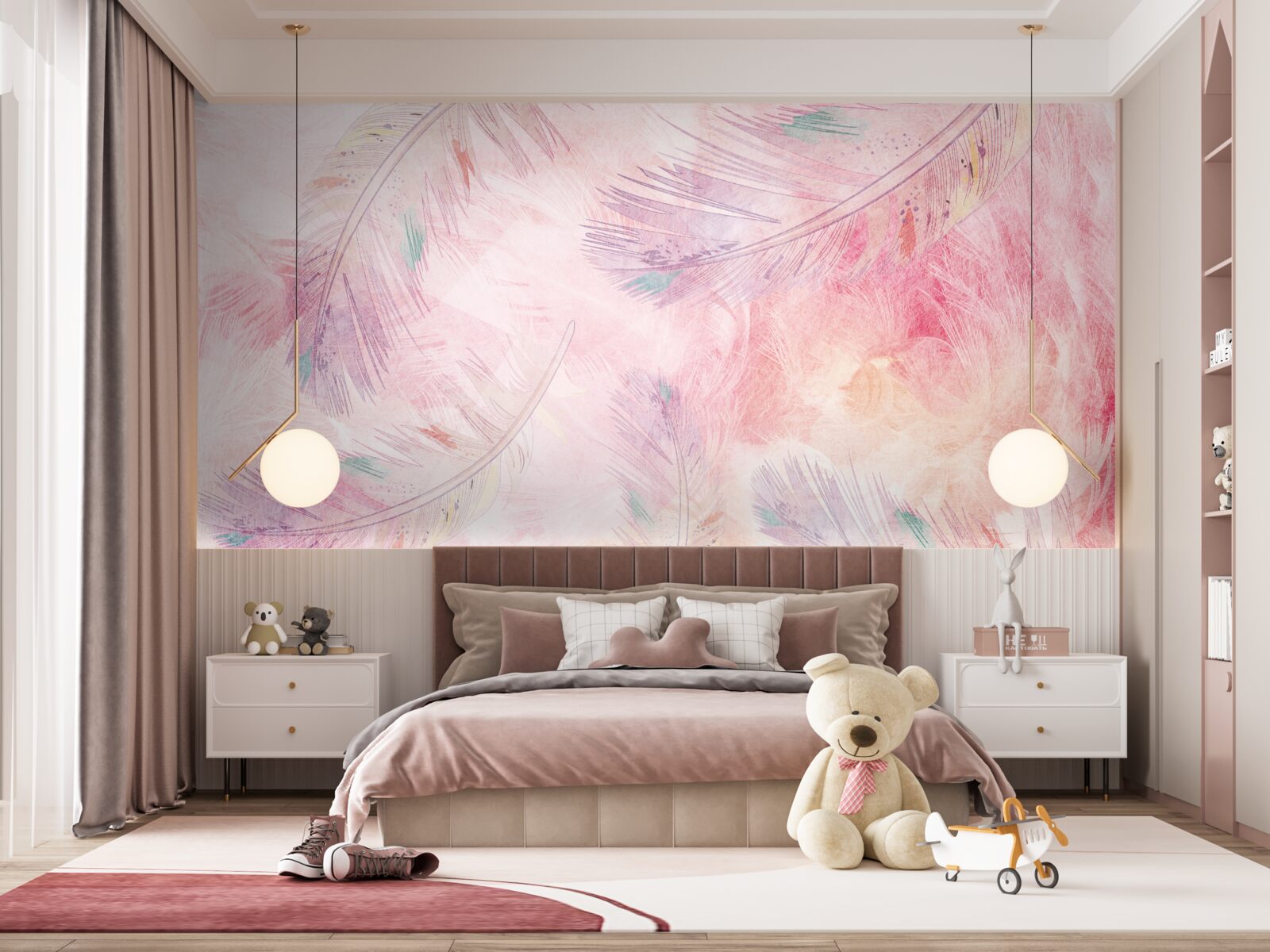 Fotobehang vaag zichtbare veren