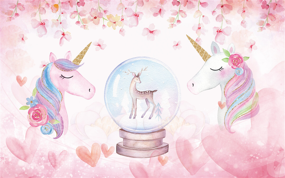 Fotobehang in de kinderkamer zijn er eenhoorns