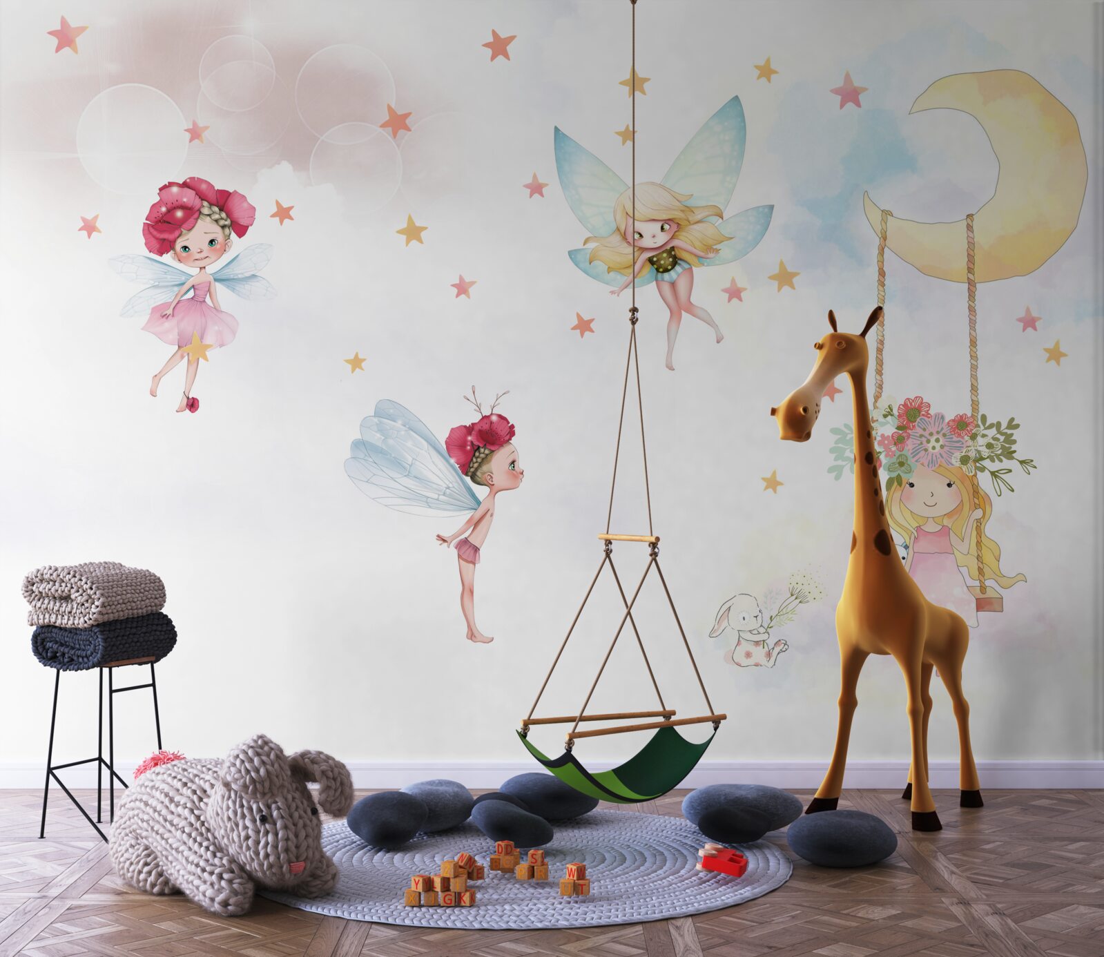 Fotobehang bloemenfeeën