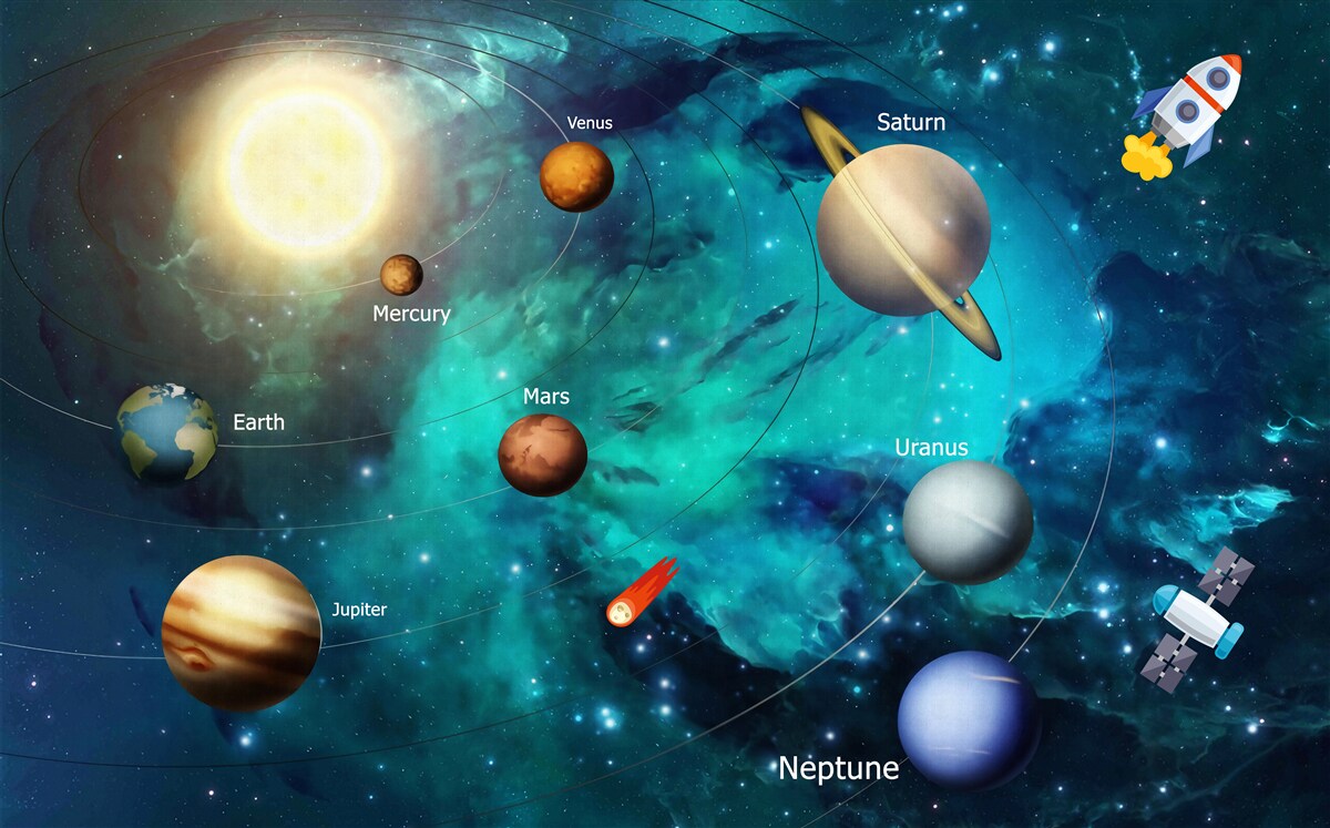 Fotobehang kosmische lichamen in het universum