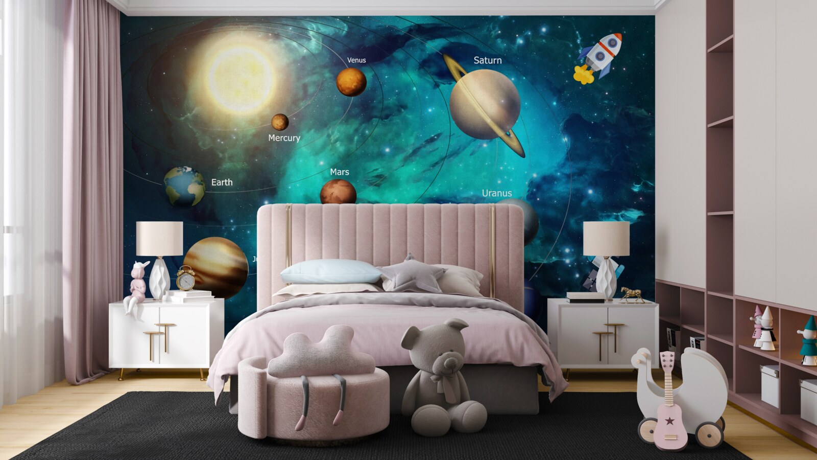 Fotobehang kosmische lichamen in het universum