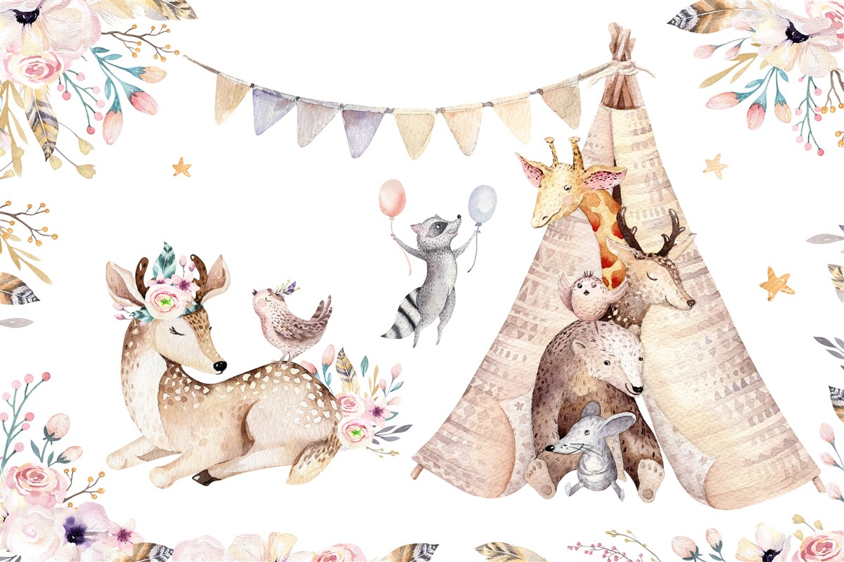 Fotobehang feesten in de wei