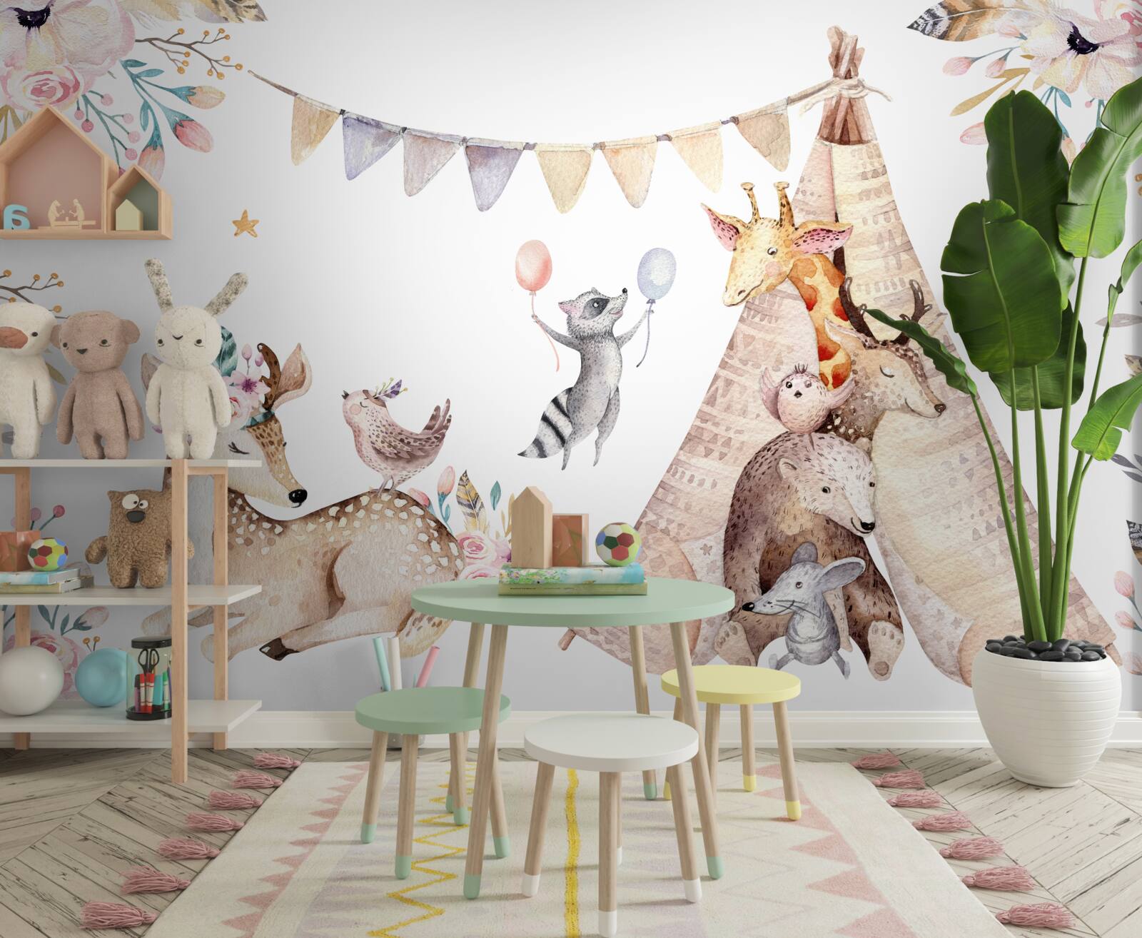 Fotobehang feesten in de wei