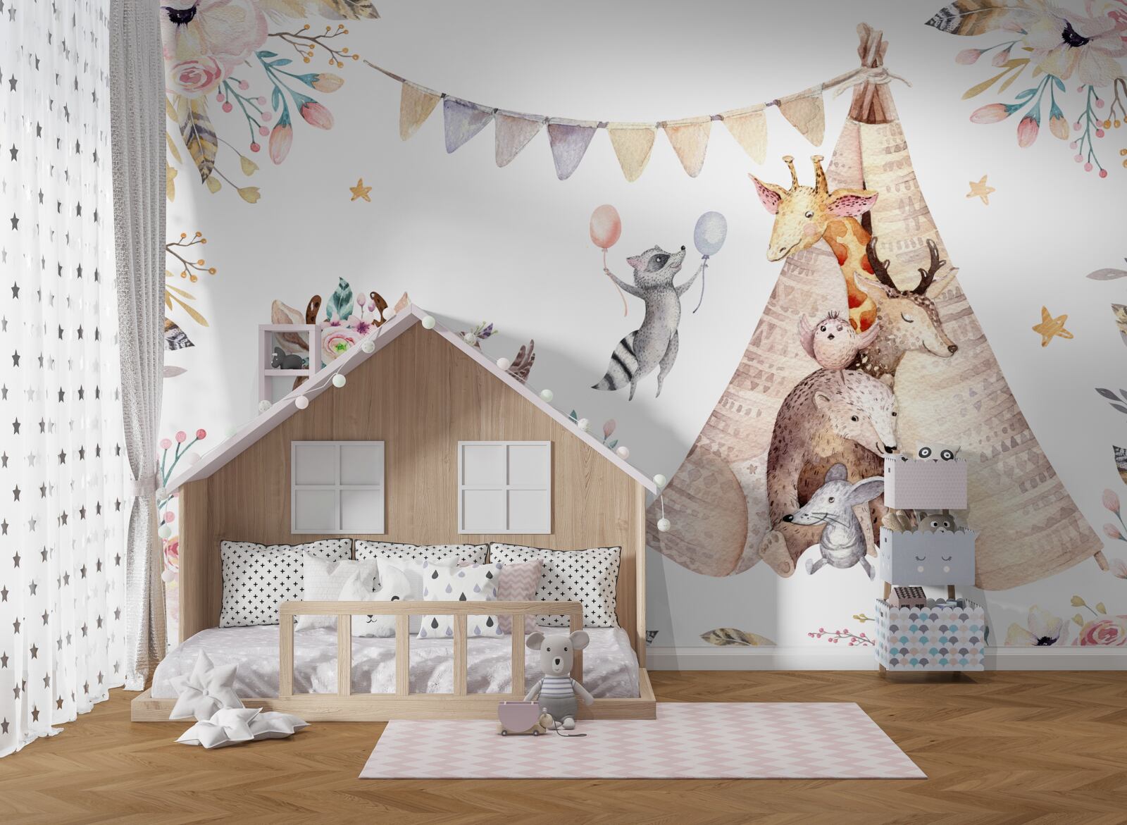 Fotobehang feesten in de wei